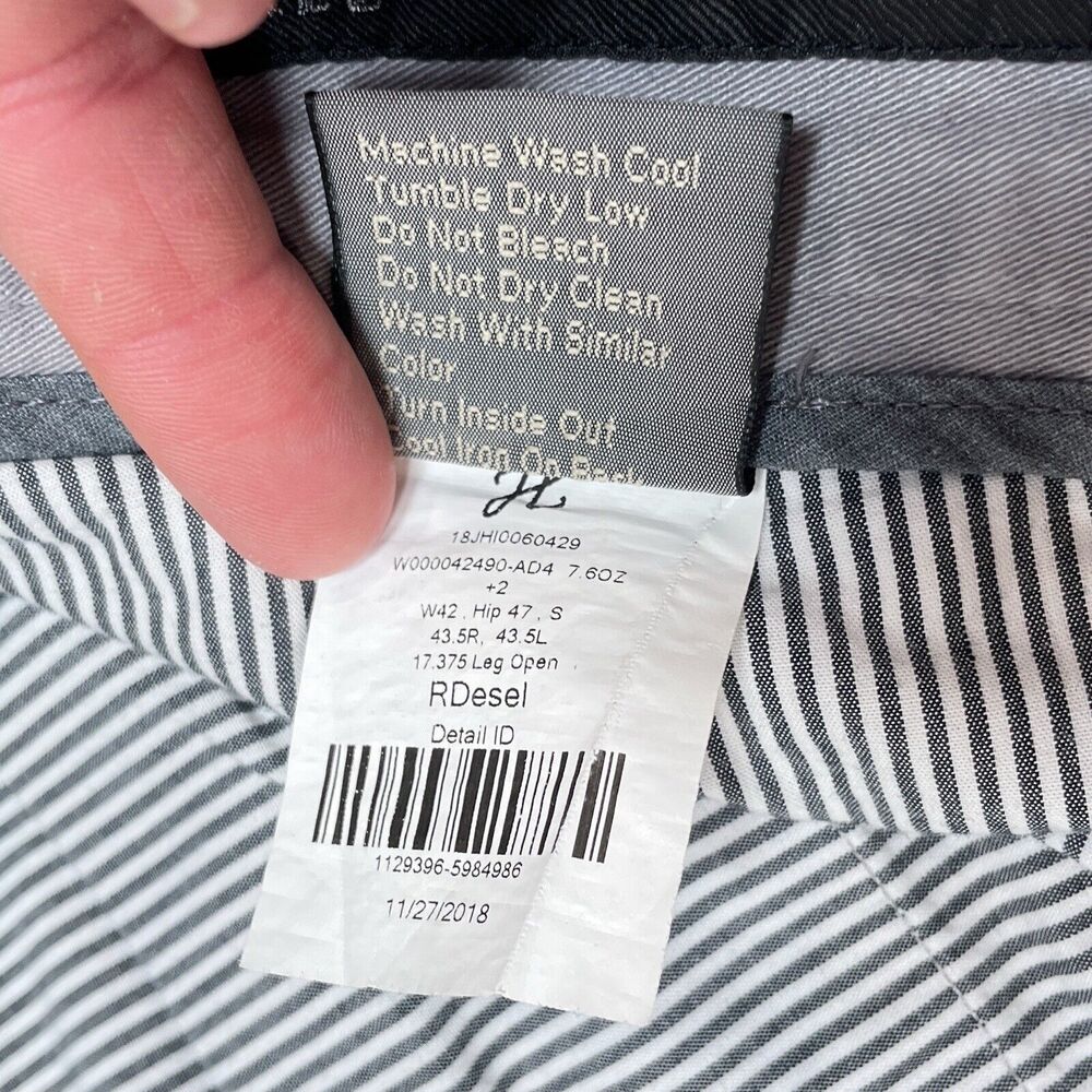J. Hilburn Pants Men's Size 40 x 32 Gray‎ Casual Career Straight Fit Chino - Picture 6 of 8